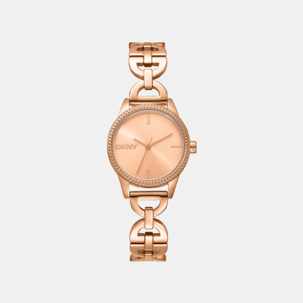 Women Quartz Rose Gold Dial Analog Stainless Steel Watch DK1L113M0255