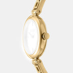 Logo Women Quartz Champagne Dial Analog Stainless Steel Watch DK1L115M0035
