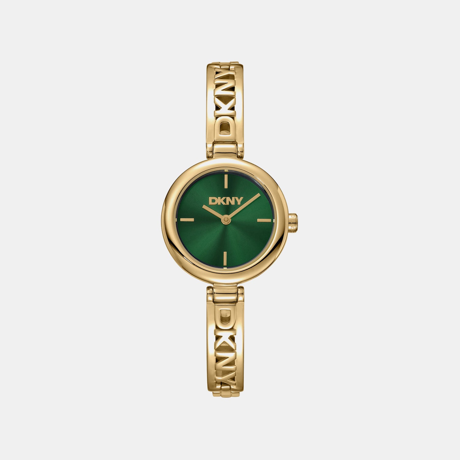 Logo Women Quartz Green Dial Analog Stainless Steel Watch DK1L115M0045