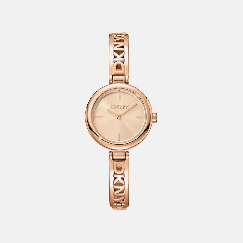 Logo Women Quartz Rose Gold Dial Analog Stainless Steel Watch DK1L115M0055