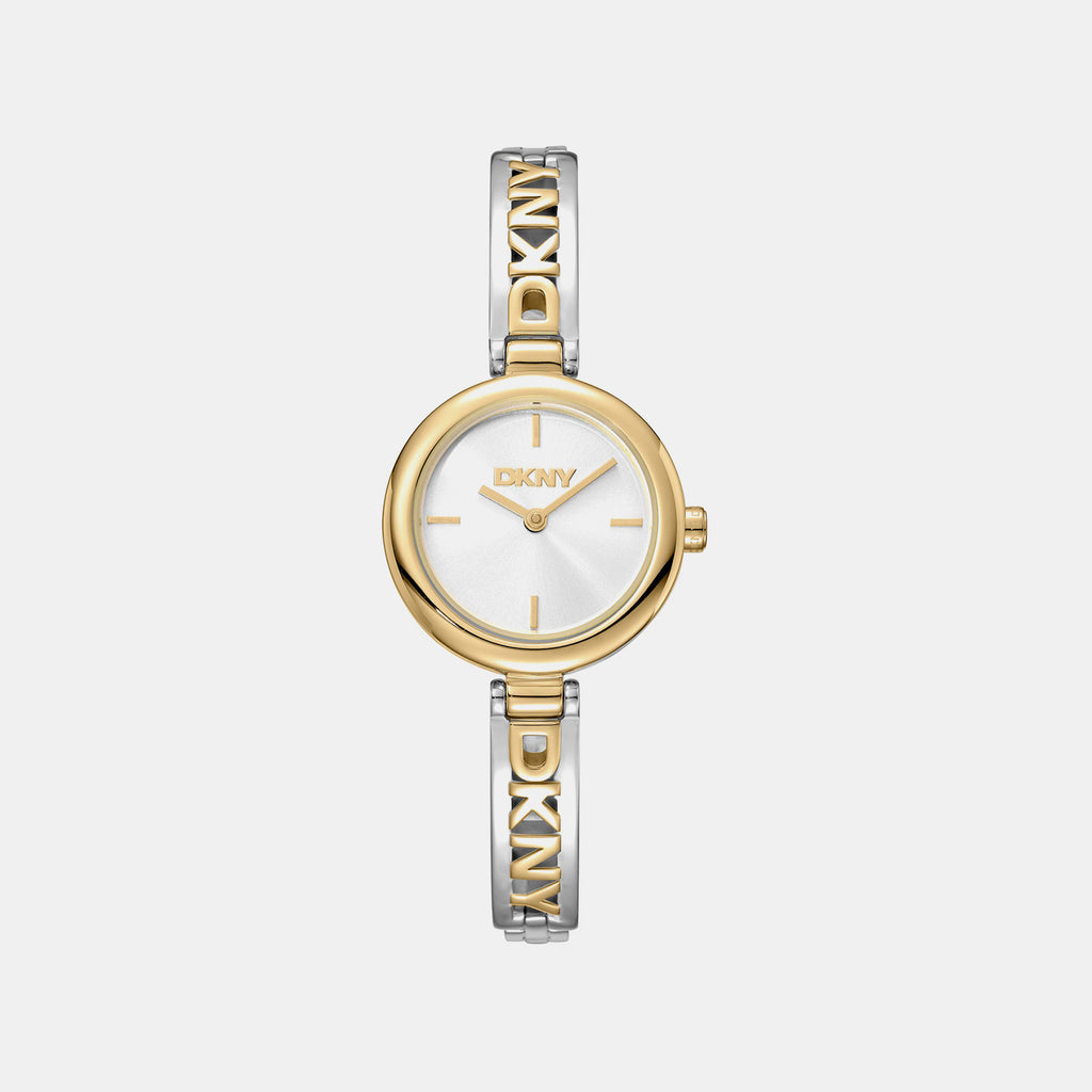 Logo Women Quartz Silver Dial Analog Stainless Steel Watch DK1L115M0065