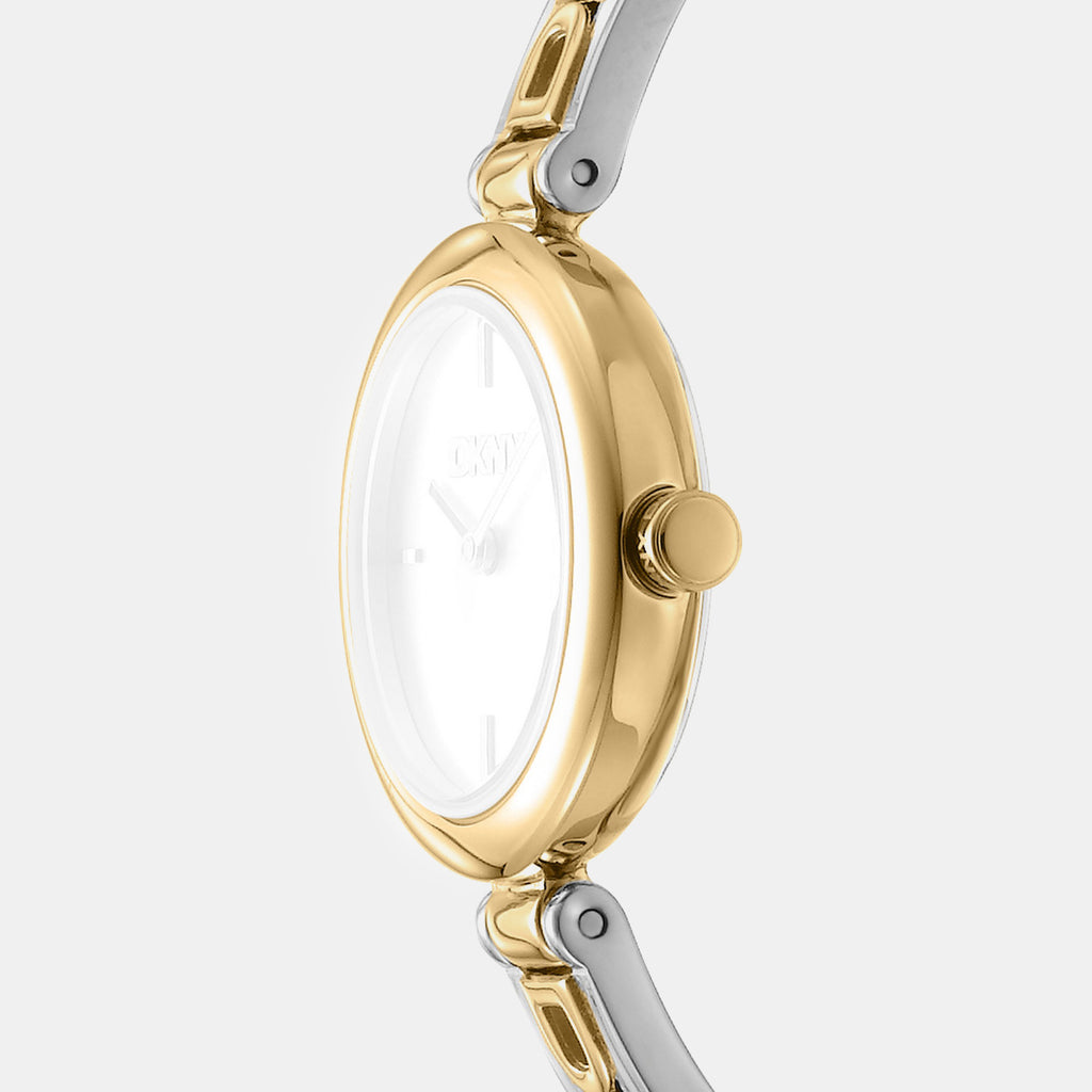 Logo Women Quartz Silver Dial Analog Stainless Steel Watch DK1L115M0065