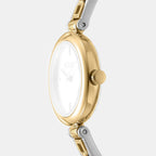Logo Women Quartz Silver Dial Analog Stainless Steel Watch DK1L115M0065