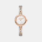 Logo Women Quartz Silver Dial Analog Stainless Steel Watch DK1L115M0075