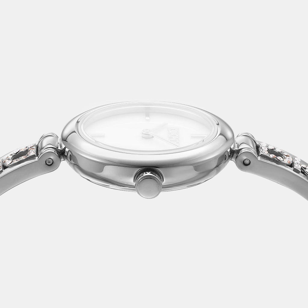 Logo Women Quartz Mother Of Pearl Dial Analog Stainless Steel Watch DK1L115M0215