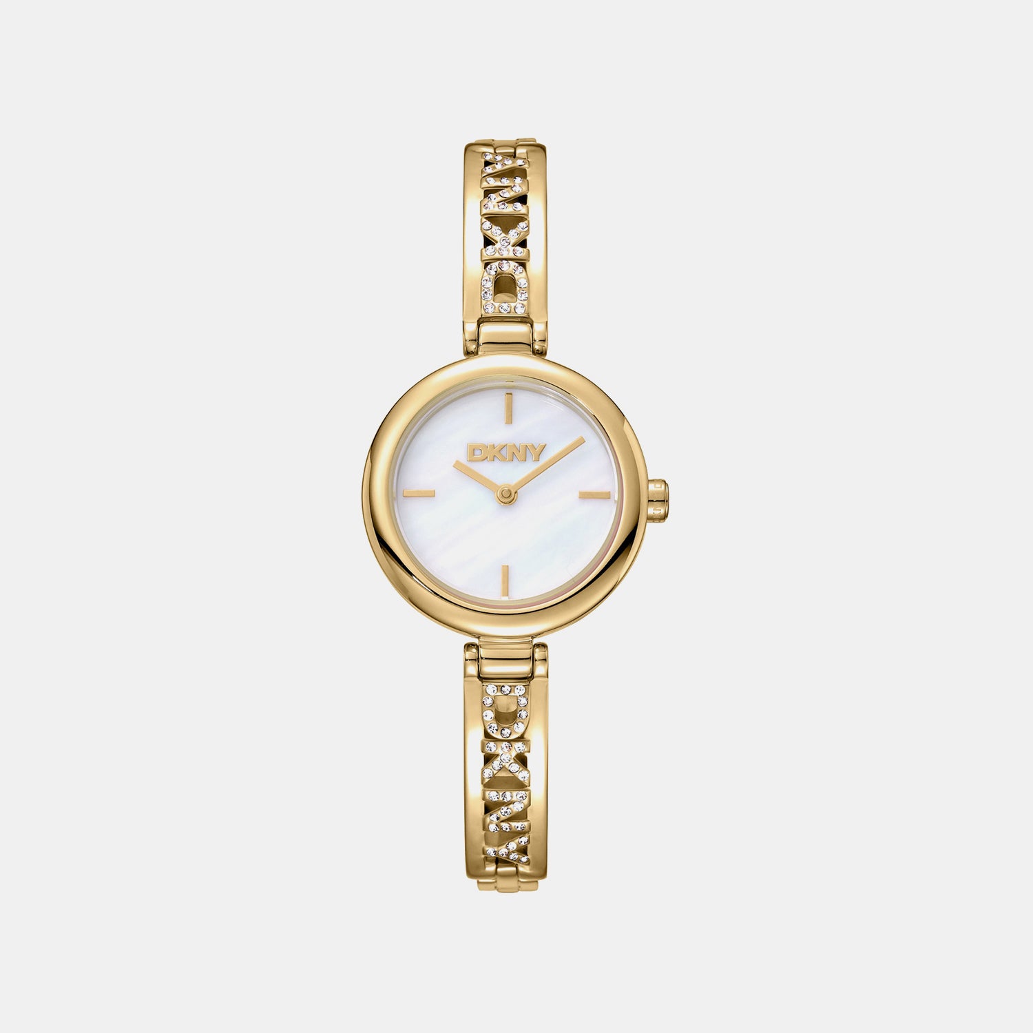 Logo Women Quartz Mother Of Pearl Dial Analog Stainless Steel Watch DK1L115M0225