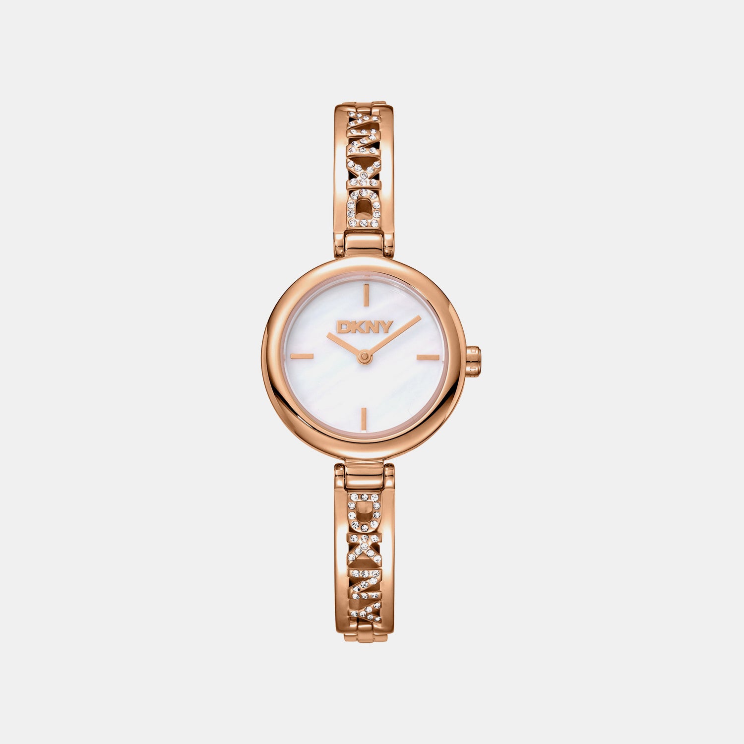 Logo Women Quartz Mother Of Pearl Dial Analog Stainless Steel Watch DK1L115M0235