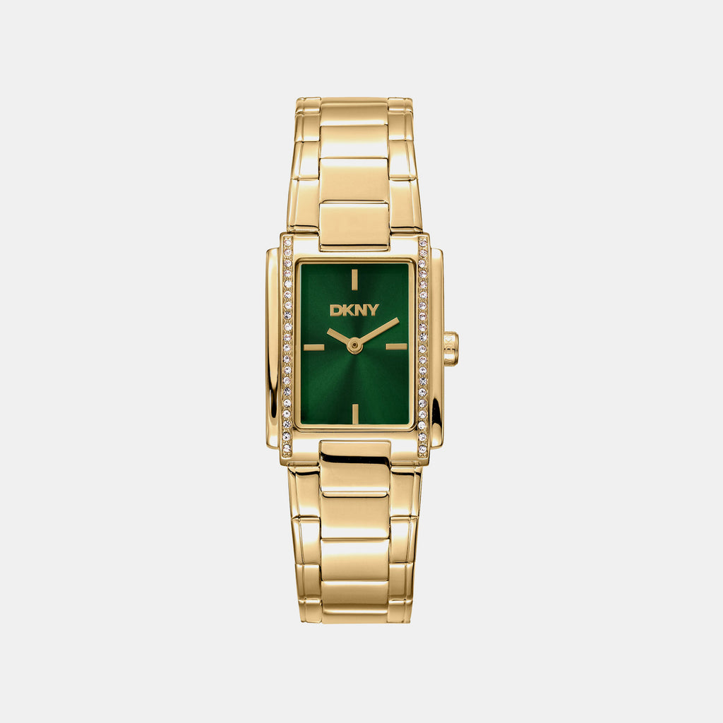 Evening Women Quartz Green Dial Analog Stainless Steel Watch DK1L122M0055