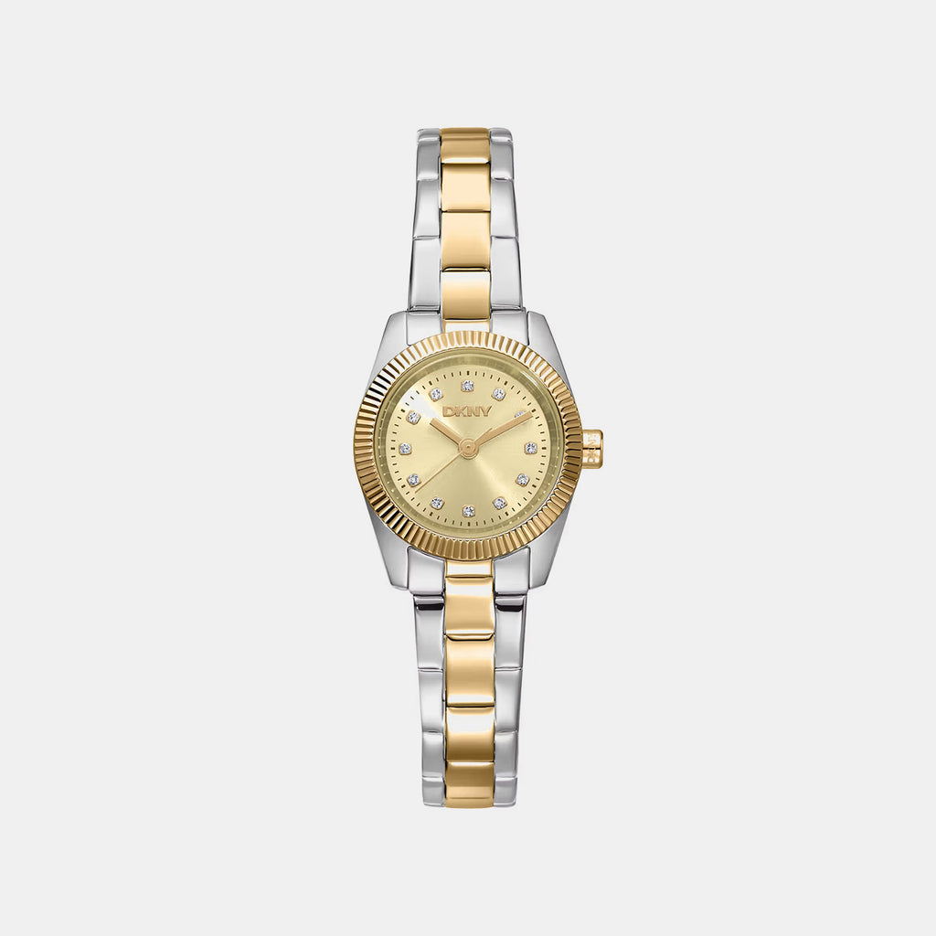 Women Quartz Gold Dial Analog Stainless Steel Watch DK1L125M0045