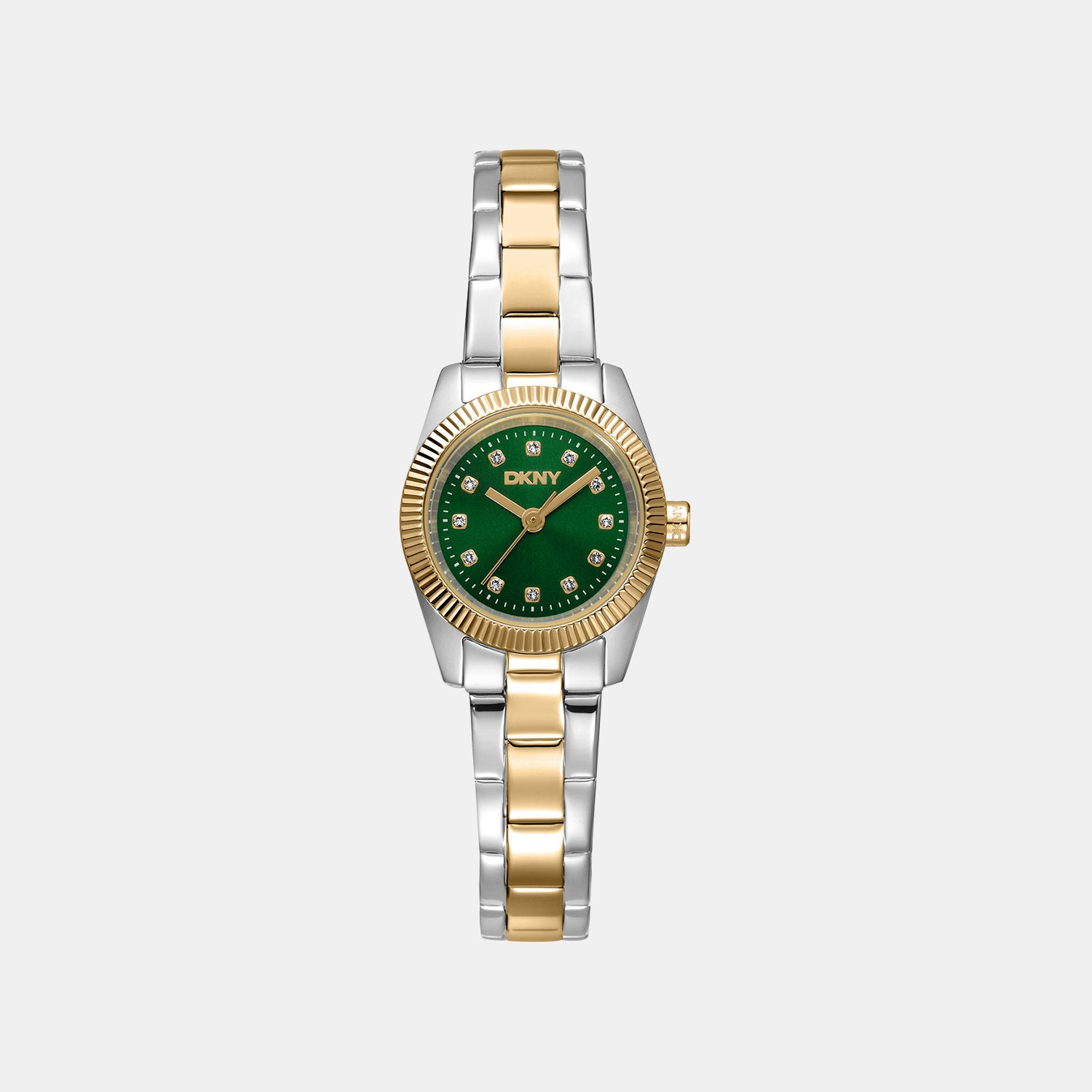 Women Quartz Green Dial Analog Stainless Steel Watch DK1L125M0055