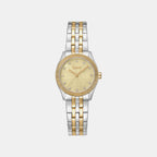 Logo Women Quartz Champagne Dial Analog Stainless Steel Watch DK1L126M0085