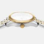 Logo Women Quartz Champagne Dial Analog Stainless Steel Watch DK1L126M0085