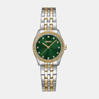 Logo Women Quartz Dark Green Dial Analog Stainless Steel Watch DK1L126M0095