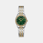 Logo Women Quartz Green Dial Analog Stainless Steel Watch DK1L126M0095
