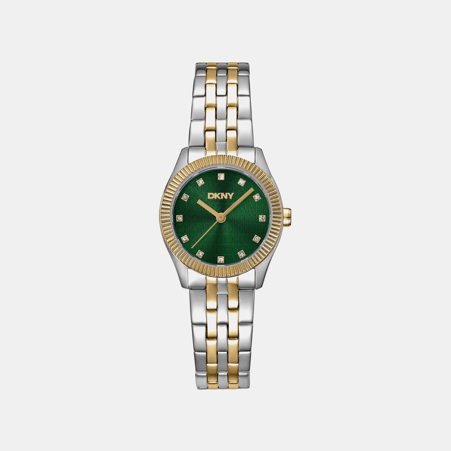 Logo Women Quartz Green Dial Analog Stainless Steel Watch DK1L126M0095
