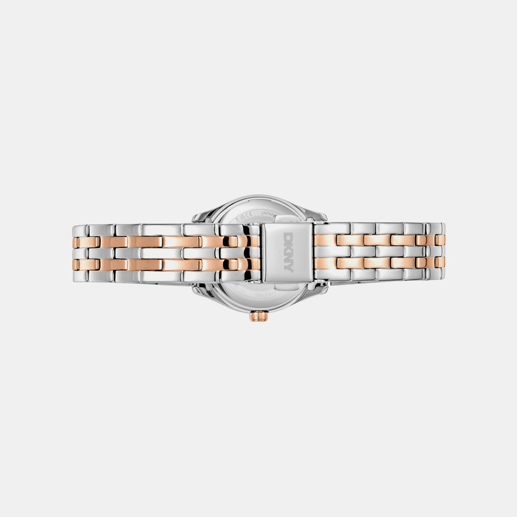 Logo Women Quartz Silver Dial Analog Stainless Steel Watch DK1L126M0105