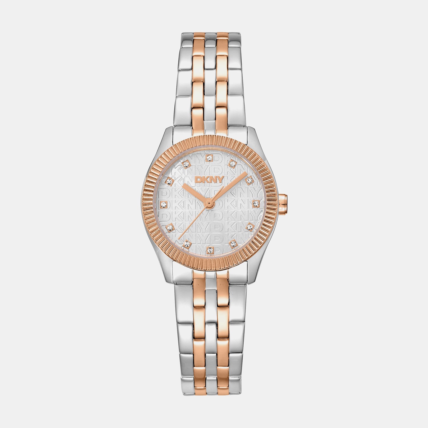 Logo Women Quartz Silver Dial Analog Stainless Steel Watch DK1L126M0105