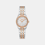 Logo Women Quartz Silver Dial Analog Stainless Steel Watch DK1L126M0105