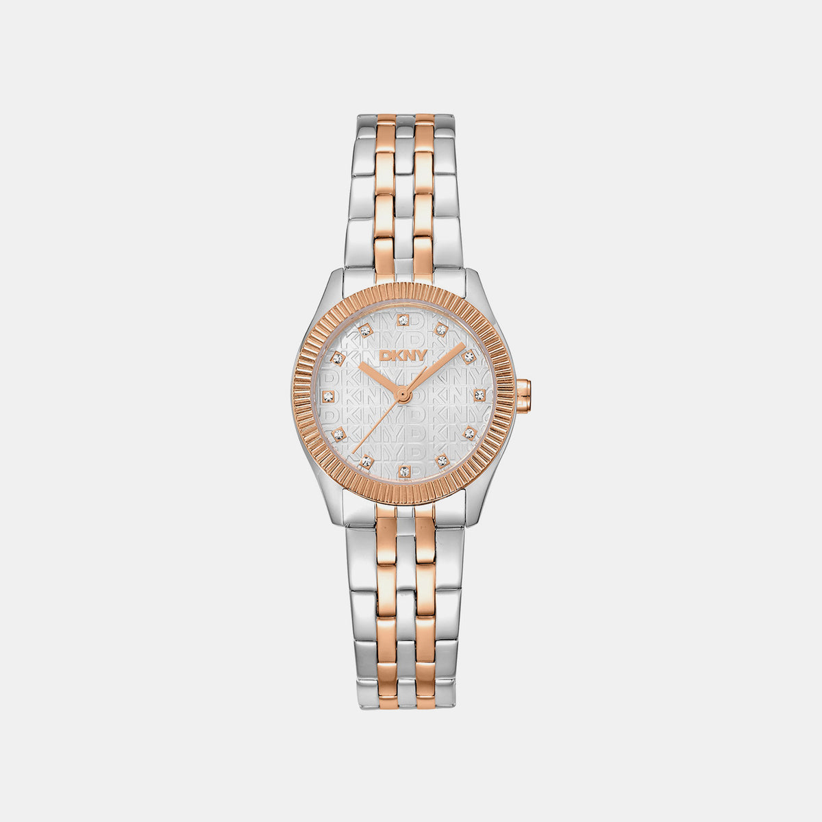 Logo Women Quartz Silver Dial Analog Stainless Steel Watch DK1L126M0105
