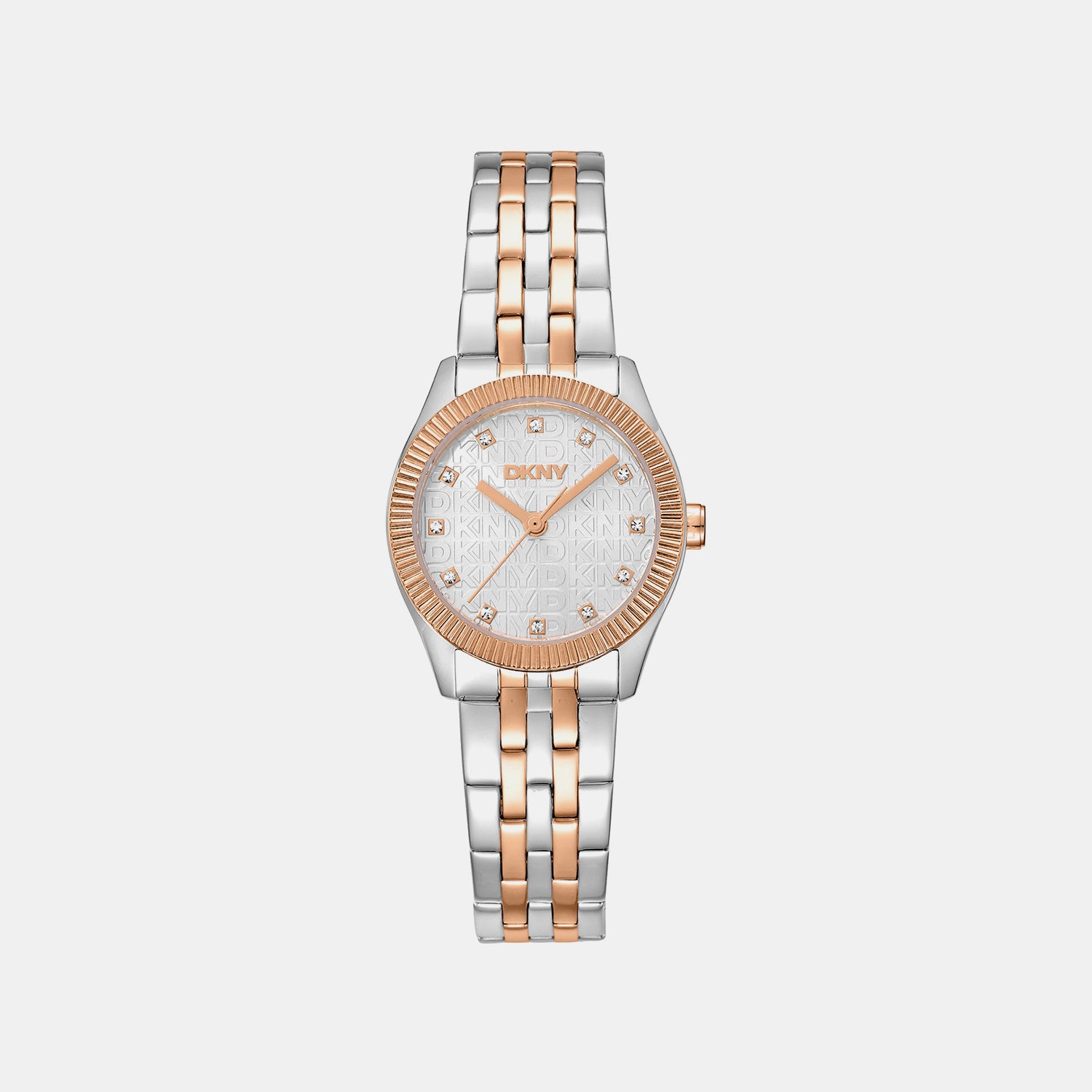 Logo Women Quartz Silver Dial Analog Stainless Steel Watch DK1L126M0105