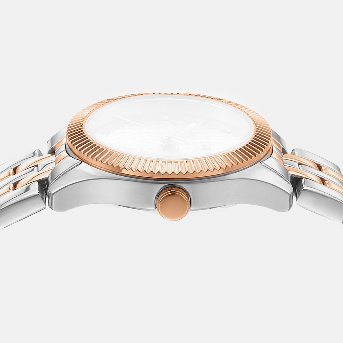 Logo Women Quartz Silver Dial Analog Stainless Steel Watch DK1L126M0105