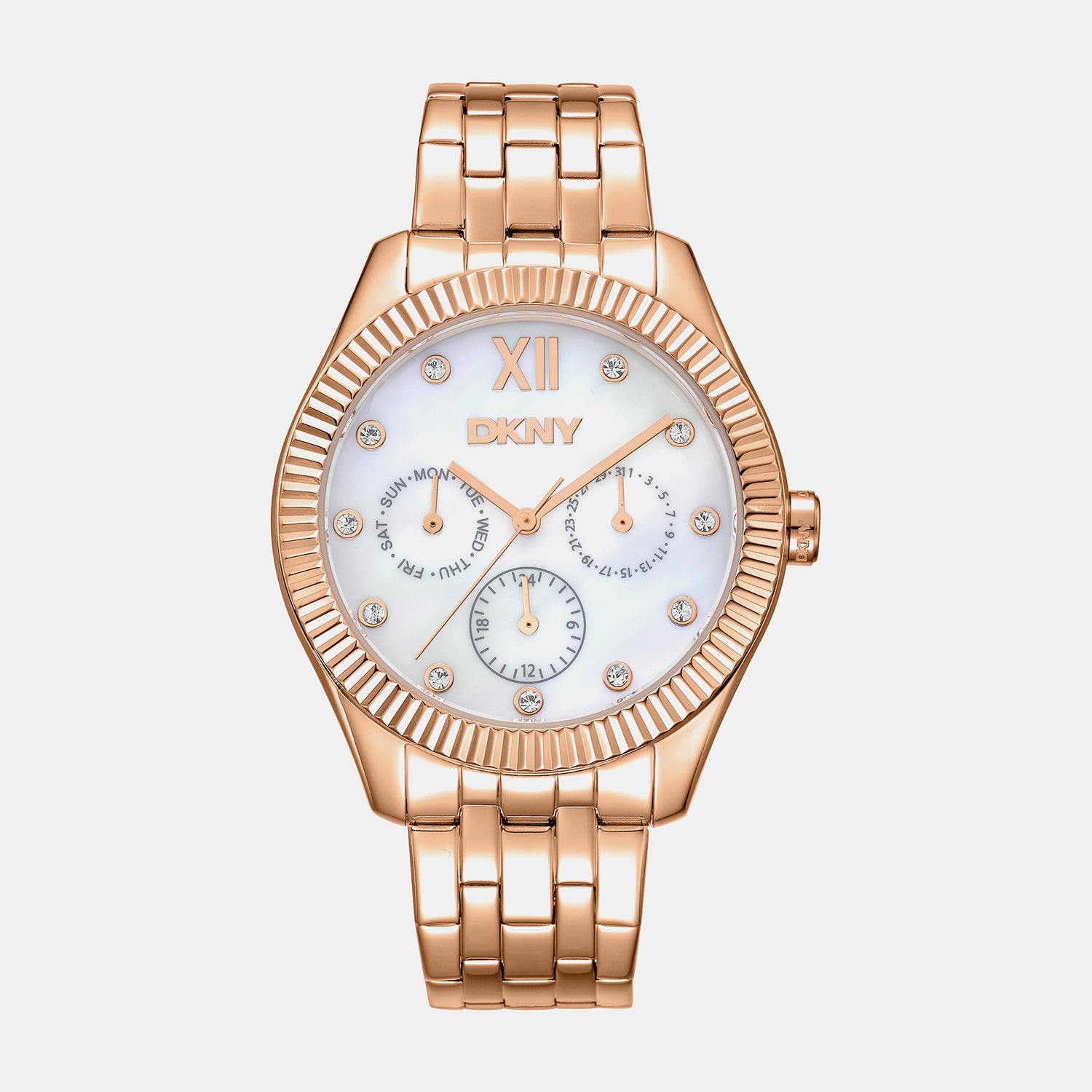 Everyday Women Quartz White Mother Of Pearl Dial Analog Stainless Steel Watch DK1L128M0075