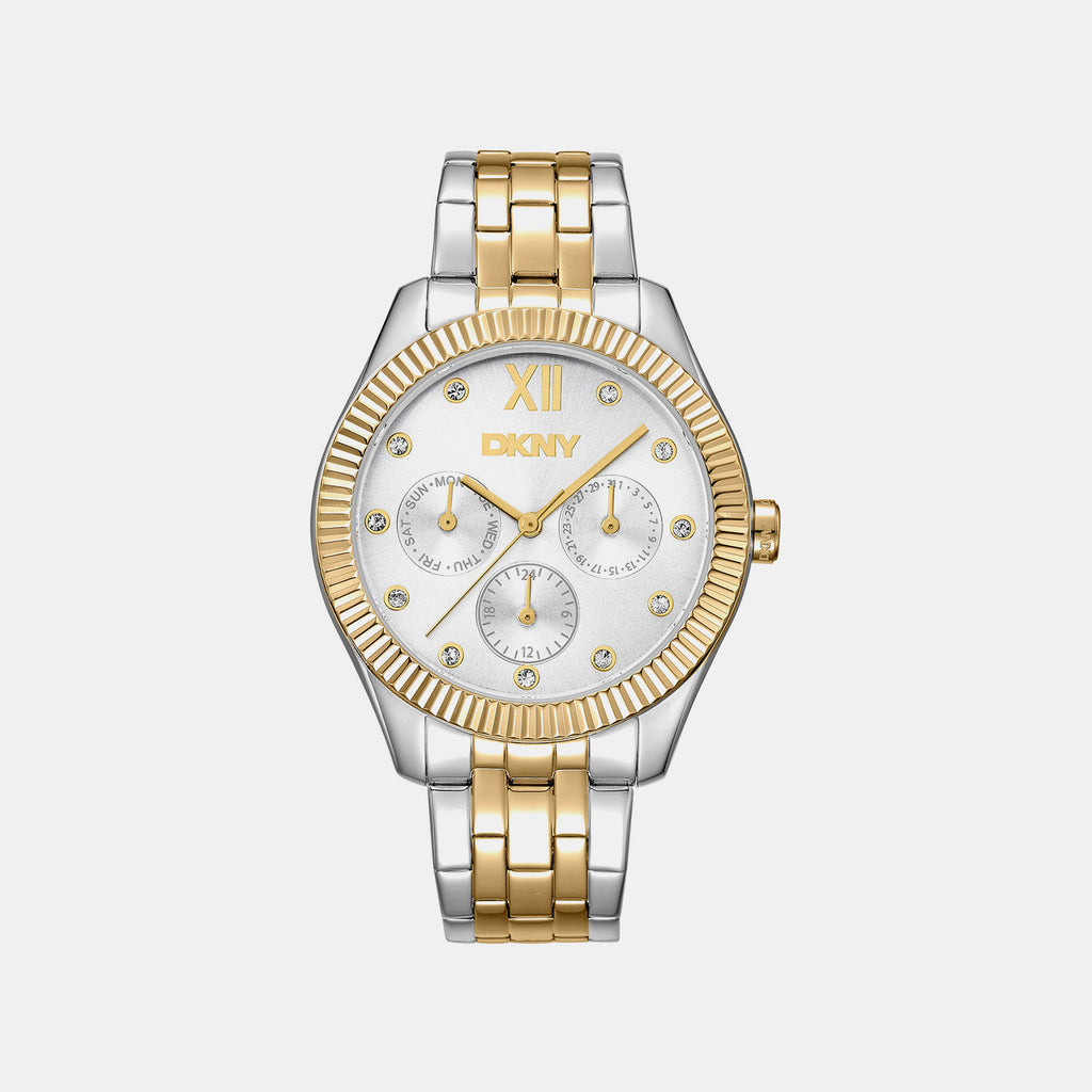 Everyday Women Quartz Silver Dial Multi-Function Stainless Steel Watch DK1L128M0085