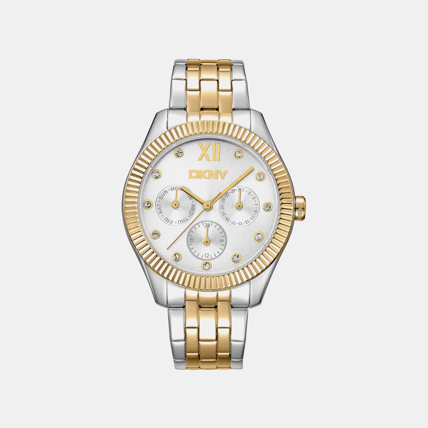 Everyday Women Quartz Silver Dial Multi-Function Stainless Steel Watch DK1L128M0085