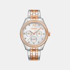 Everyday Women Quartz Silver Dial Analog Stainless Steel Watch DK1L128M0095