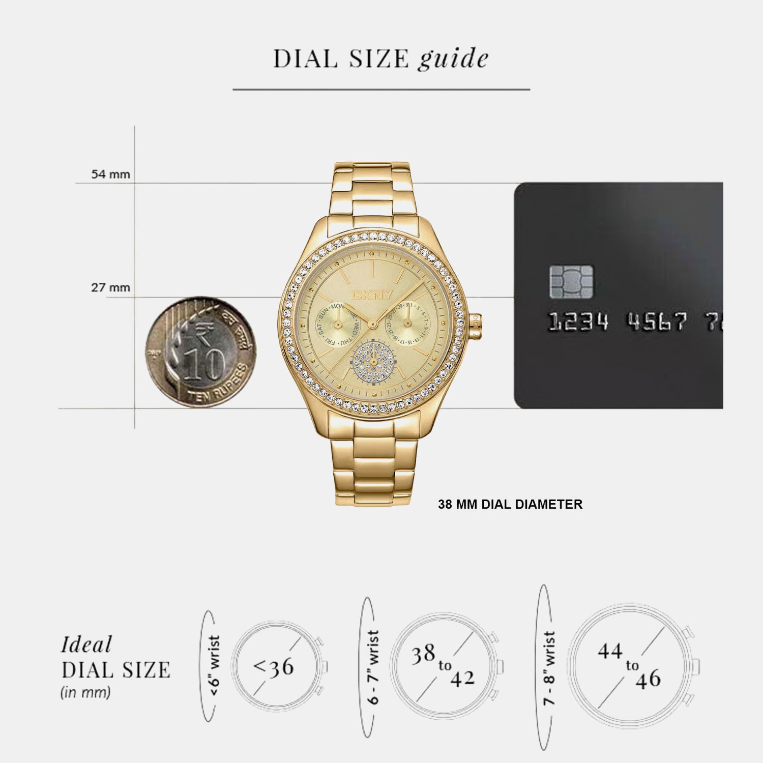 Evening Women Quartz Champagne Dial Multi-Function Stainless Steel Watch DK1L129M0055