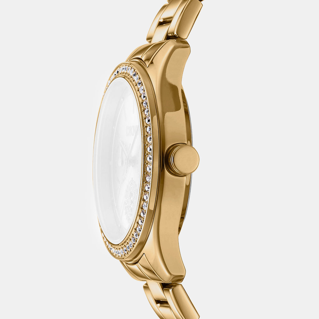 Evening Women Quartz Champagne Dial Multi-Function Stainless Steel Watch DK1L129M0055