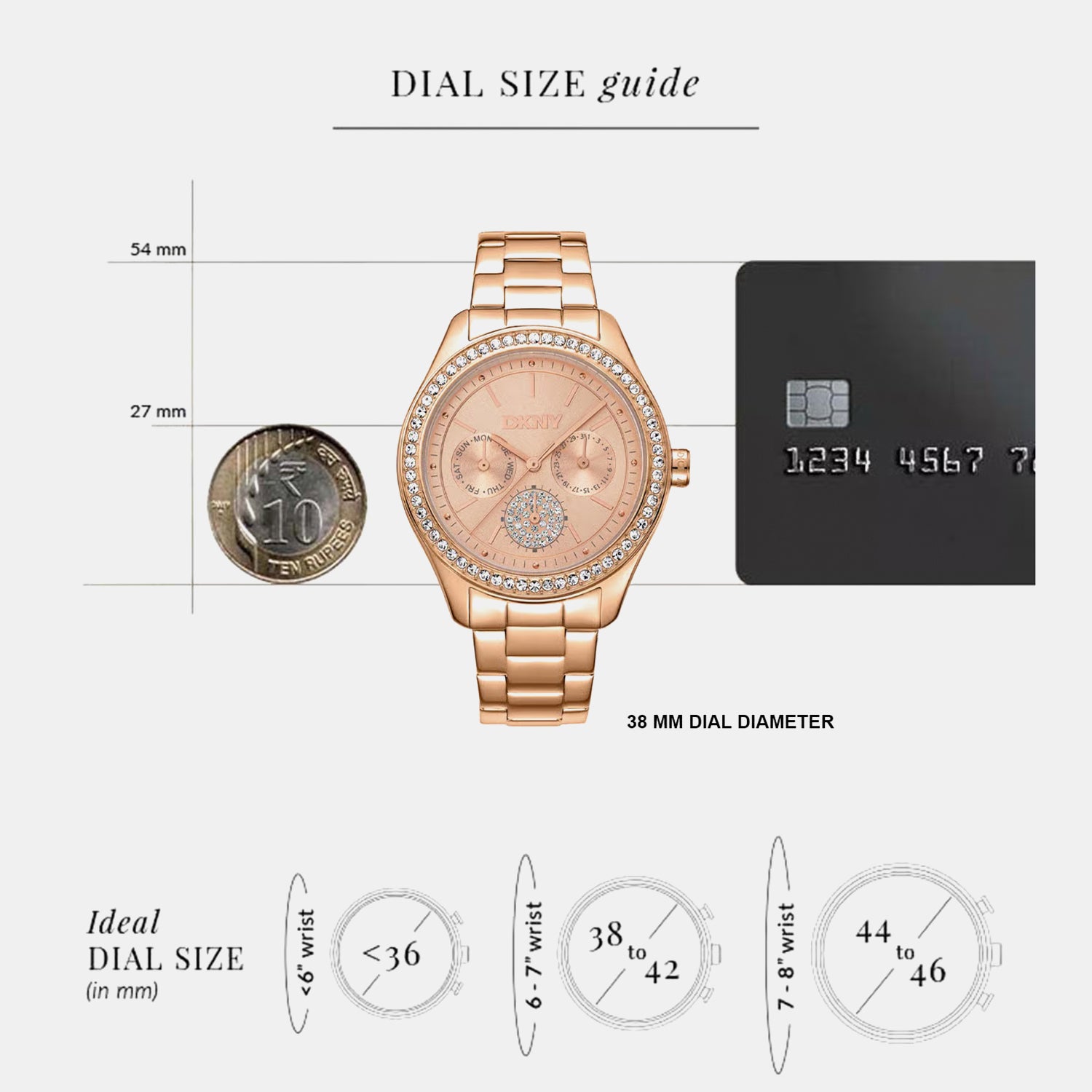 Evening Women Quartz Rose Gold Dial Multi-Function Stainless Steel Watch DK1L129M0065