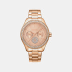 Evening Women Quartz Rose Gold Dial Multi-Function Stainless Steel Watch DK1L129M0065