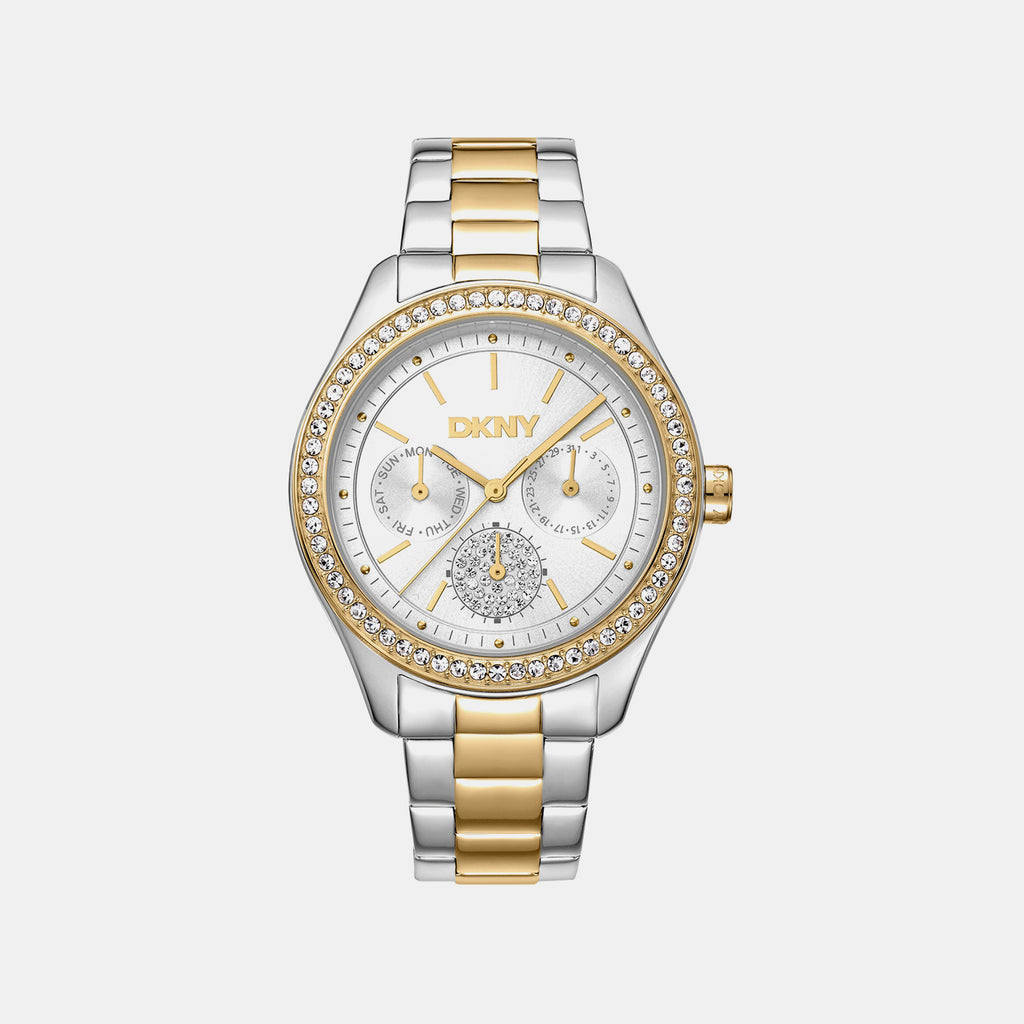 Evening Women Quartz Silver Dial Multi-Function Stainless Steel Watch DK1L129M0075
