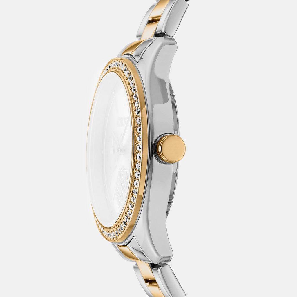 Evening Women Quartz Silver Dial Multi-Function Stainless Steel Watch DK1L129M0075