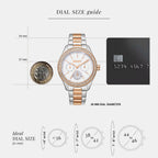 Evening Women Quartz Mother Of Pearl Dial Multi-Function Stainless Steel Watch DK1L129M0095