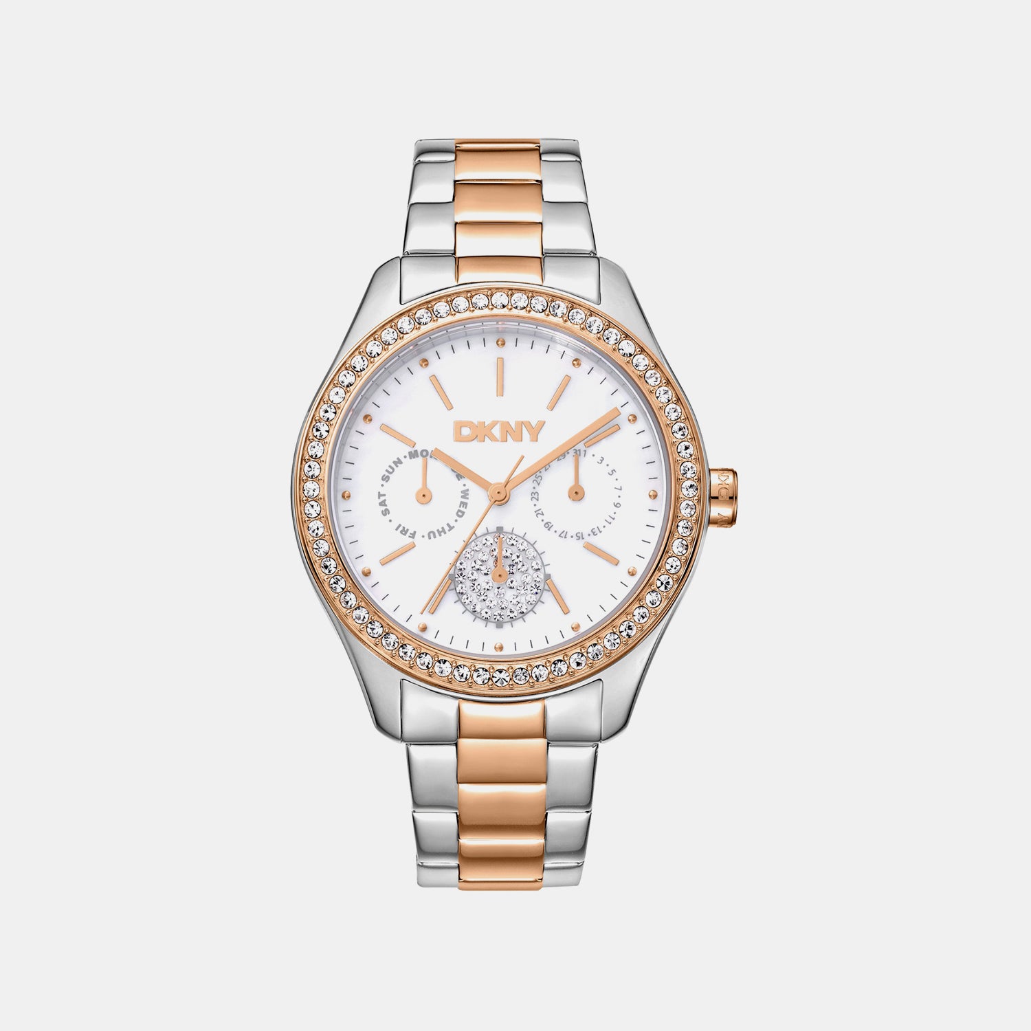 Evening Women Quartz Mother Of Pearl Dial Multi-Function Stainless Steel Watch DK1L129M0095