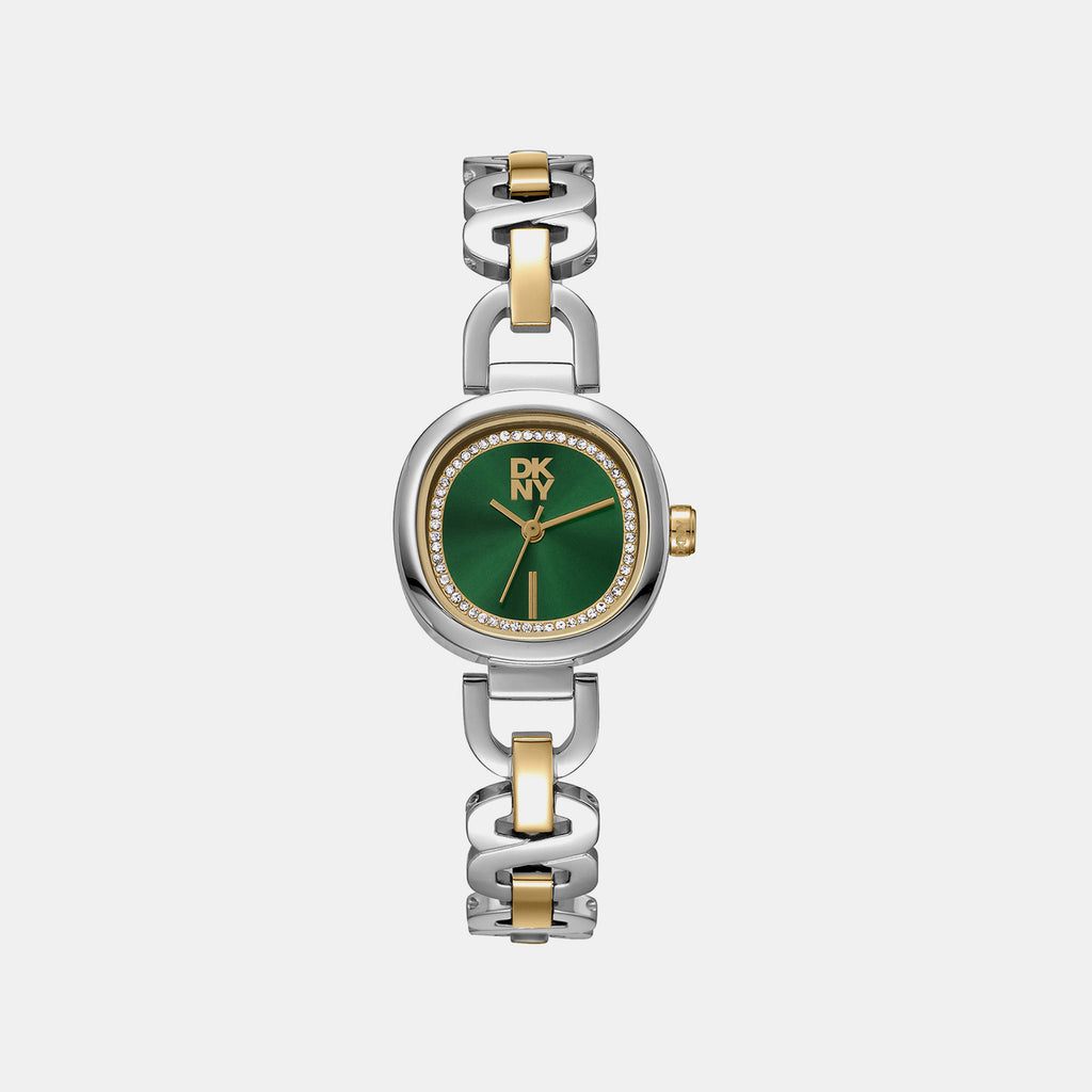 Everyday Women Quartz Green Dial Analog Stainless Steel Watch DK1L139M0065