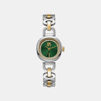 Everyday Women Quartz Green Dial Analog Stainless Steel Watch DK1L139M0065