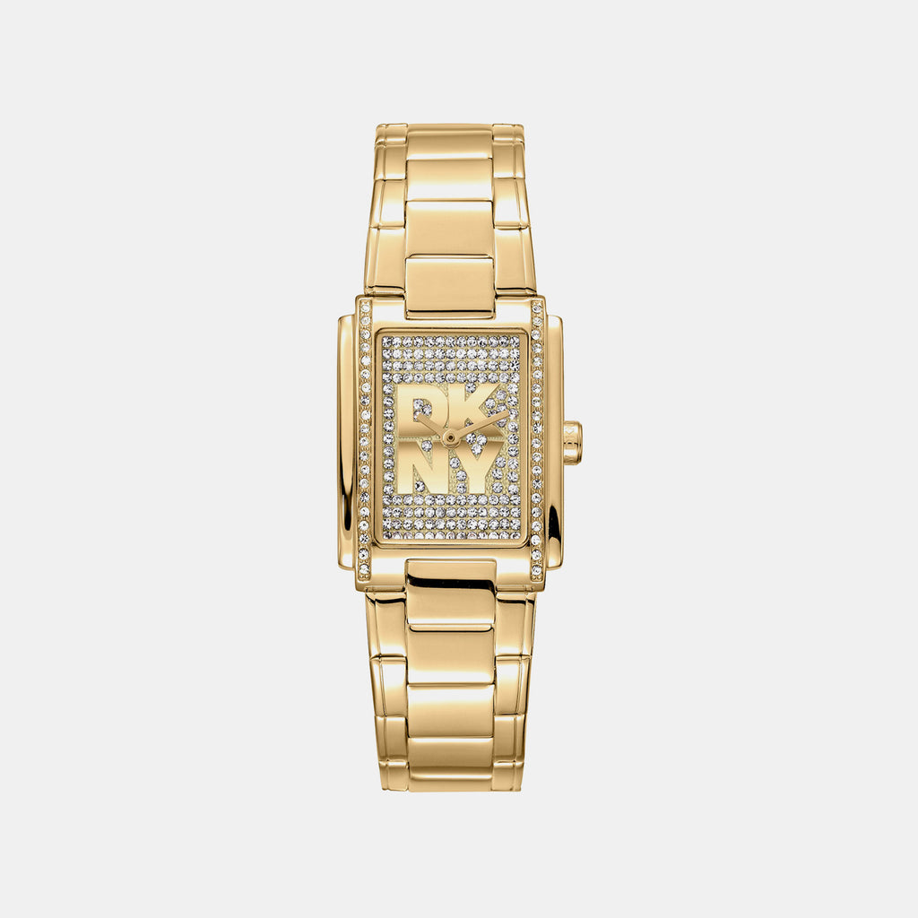 Logo Women Quartz Silver Dial Analog Stainless Steel Watch DK1L140M0025