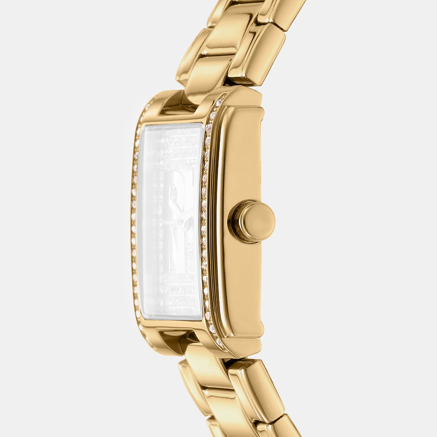 Logo Women Quartz Silver Dial Analog Stainless Steel Watch DK1L140M0025