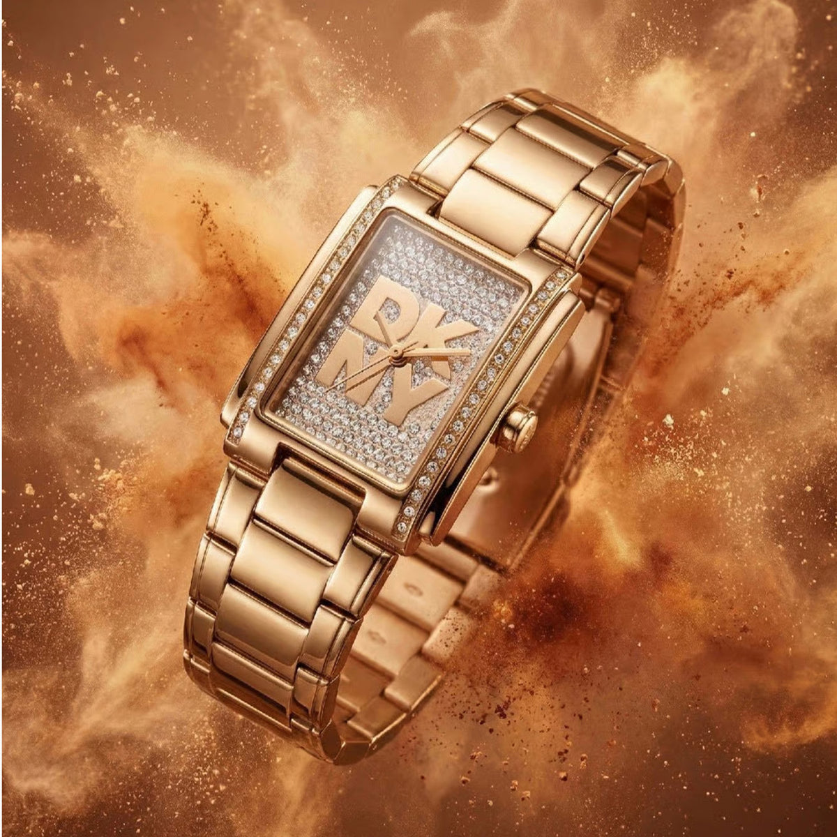 Logo Women Quartz Silver Dial Analog Stainless Steel Watch DK1L140M0035