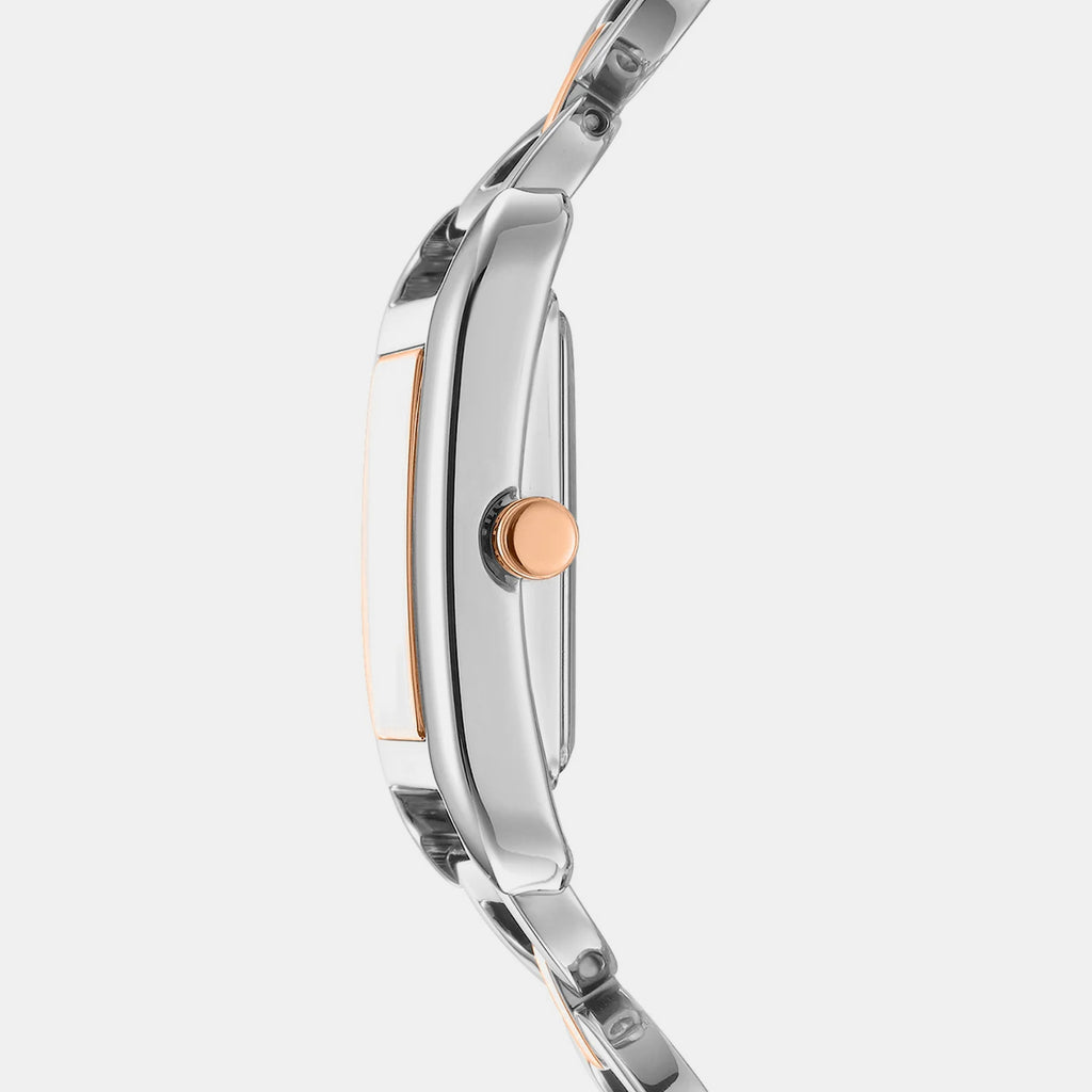 Women Quartz Silver Dial Analog Stainless Steel Watch DK1L142M0275