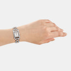 Women Quartz Silver Dial Analog Stainless Steel Watch DK1L142M0275