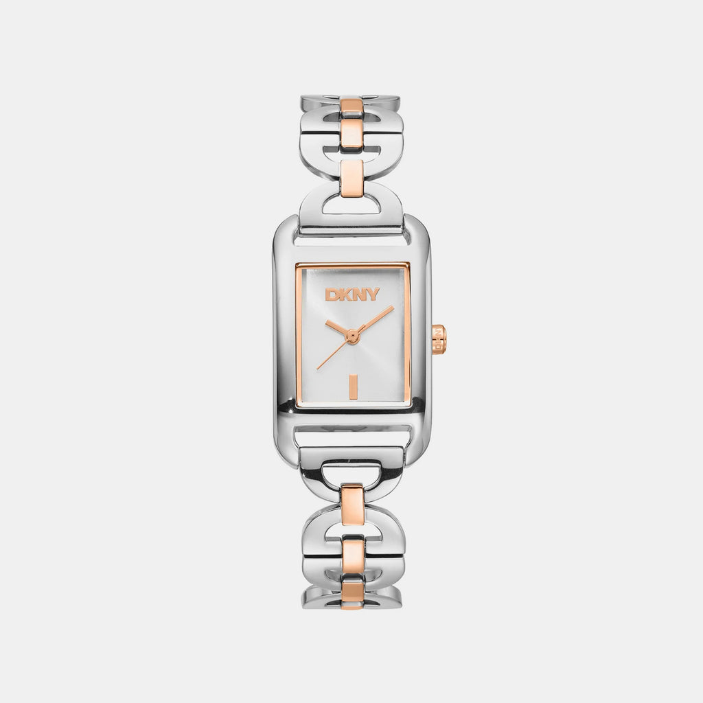 Women Quartz Silver Dial Analog Stainless Steel Watch DK1L142M0275