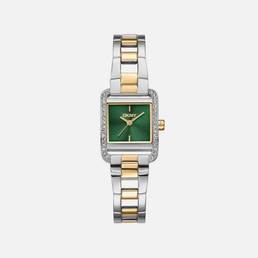 Women Quartz Green Dial Analog Stainless Steel Watch DK1L143M0065