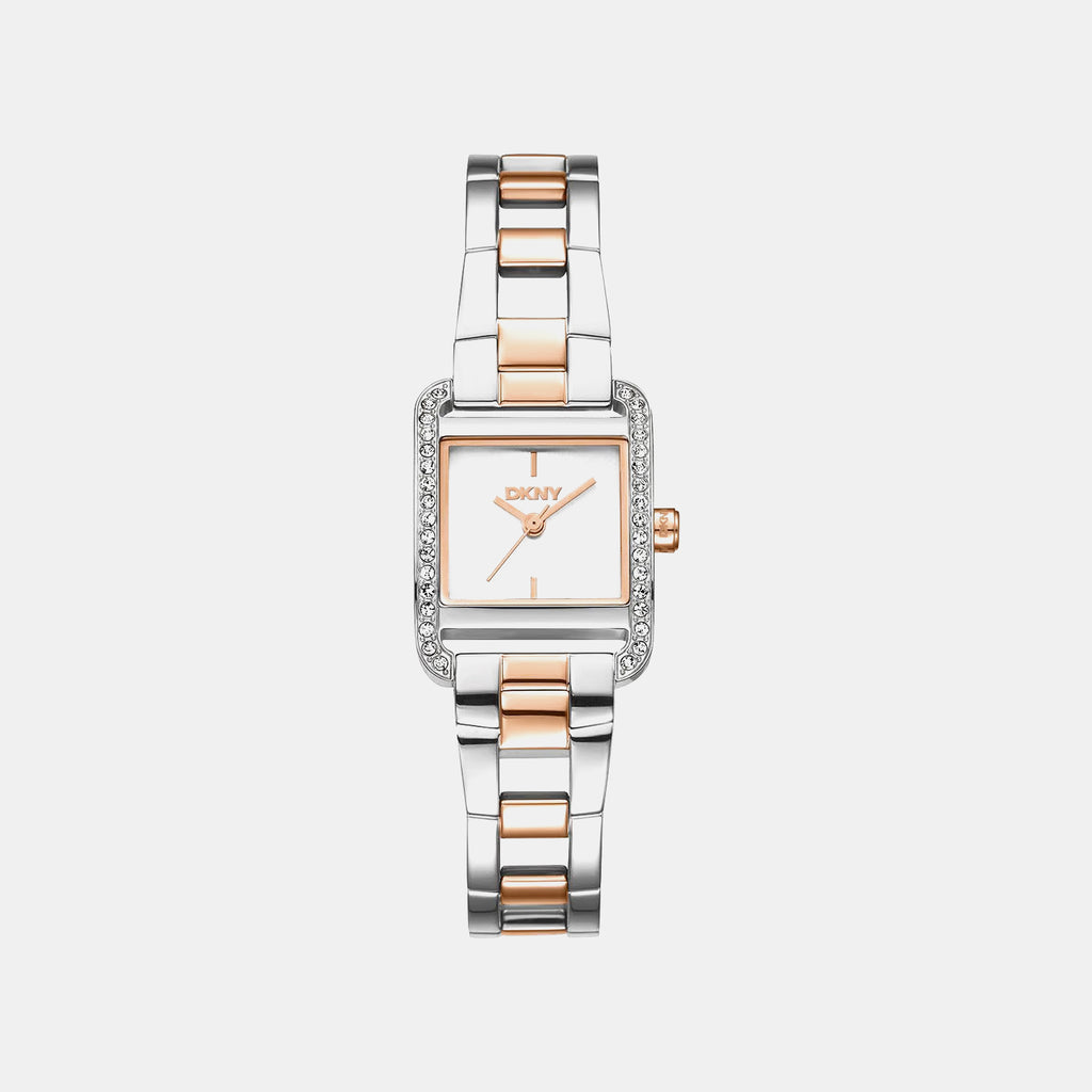 Women Quartz Silver Dial Analog Stainless Steel Watch DK1L143M0075