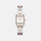 Women Quartz Silver Dial Analog Stainless Steel Watch DK1L143M0075