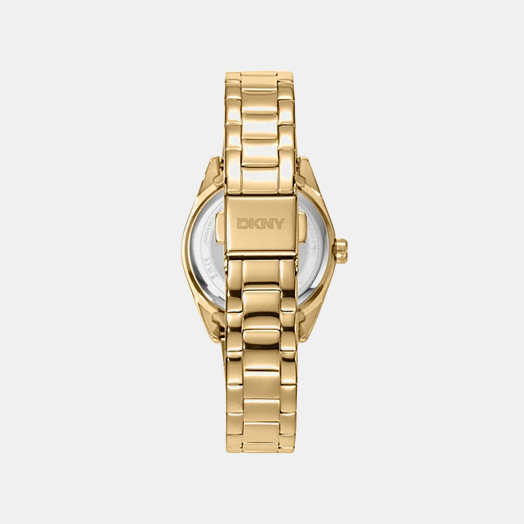 Logo Classic Women Quartz Gold Dial Analog Stainless Steel Watch DK1L145M0055