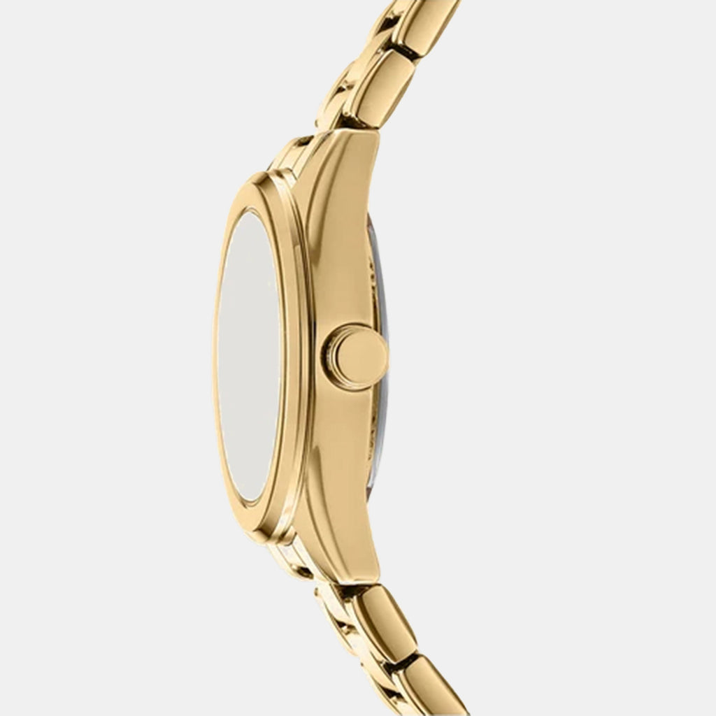 Logo Classic Women Quartz Gold Dial Analog Stainless Steel Watch DK1L145M0055
